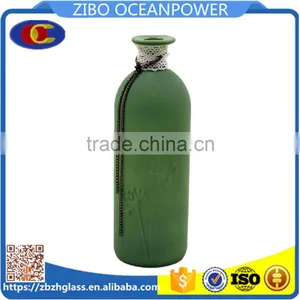 Green Color Thin Tall Glass Vase thumbnail-1