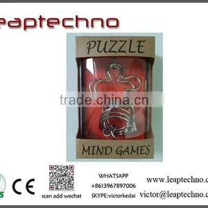 Mind Game Brain Teaser IQ Test Metal Wire Puzzles thumbnail-2
