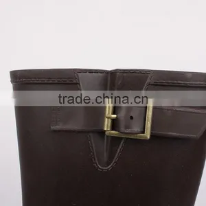 Custom Made Varies Cheap Waterproof Glossy or Matte Women PVC Wellington Rain Boot With Buckle thumbnail-6