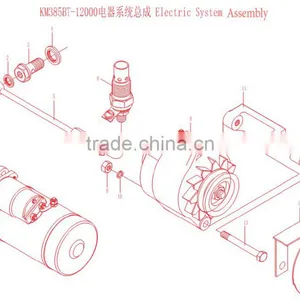 Starting Motor Starter & Alternator KM385BT Diesel Engine Spare Parts thumbnail-1