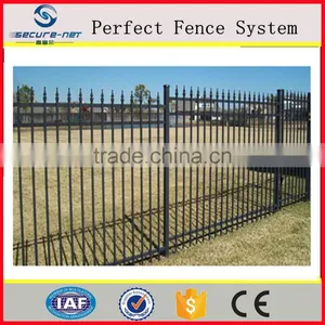 Black Powder Coated Security Backyard Metal Wrought Iron Steel Picket Fence thumbnail-3
