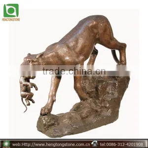 Antique Life Size Bronze Lion Statue thumbnail-1