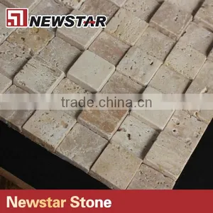 3D Natural Travertine Square Stone Mosaic thumbnail-3