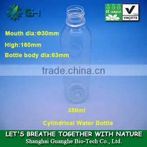 350ml Biodegradable Clearly Pla Liquor Bottle/polylactide Plastic Mineral Pla Water Bottle thumbnail-1