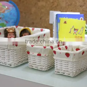 Wholesale Handmad Corner Wicker Storage Basket Wicker Office Storage Baskets White Wicker Basket thumbnail-6