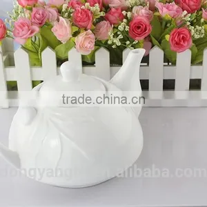 Plain White Porcelain Teapot,ceramic Teapot With Embossing Design thumbnail-5