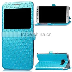 Embossing PU Leather Phone Case, Holder Stand Magnetic Flip Leather Case With Window For Samsung Note 7 thumbnail-2