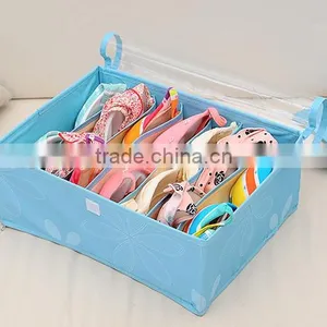 Fashion 7Lattices Oxford Fabric Socks Bra Covered Fabric Storage Box thumbnail-3