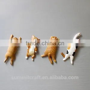 3d Mini Lazy Lying Resin Cheap Half Cat Fridge Magnet thumbnail-1