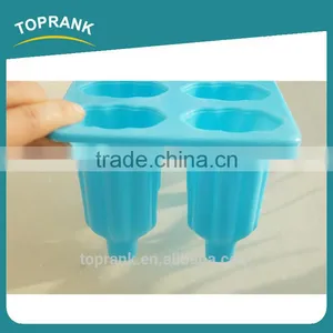 Toprank Colorful Candy Color DIY 6 Pieces Ice Cream Popsicle Mold/Ice Cream Pop Maker Plastic Ice Lolly Mould thumbnail-3