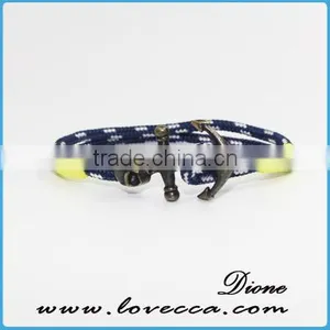 New Design Silver/gold Anchor Various Rope Nylon Anchor Bracelet thumbnail-4