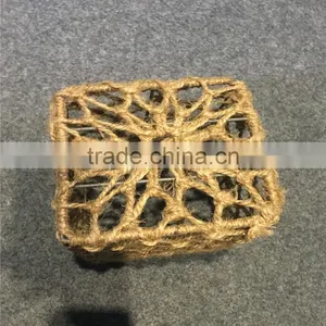 2016 Linyi New Desgin Eco-friendly Hand Woven Hemp Rope Basket thumbnail-4