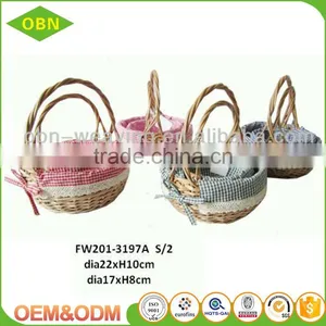 Wholesale Hot Sell Children Oval Empty Fancy Wicker Gift Baskets thumbnail-1