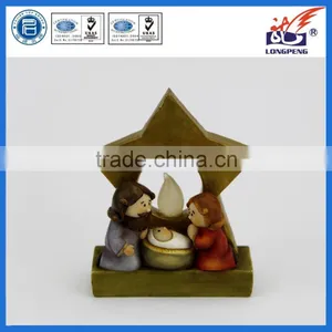 Wholesale Resin LED Holy Family With Stable Religious Decoration thumbnail-1