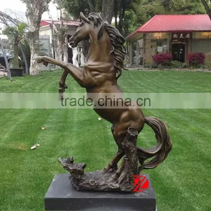 Modern Jumping Antique Bronze Horse Statue thumbnail-1