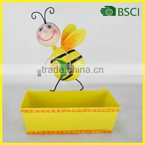Cheap Cute Home Decoration Iron Bee Planter Pot thumbnail-1