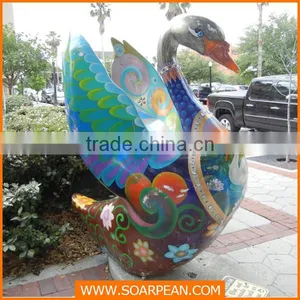 Custom Fiberglass Sculpture, Garden Swan Statue thumbnail-1