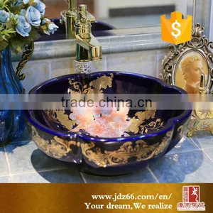 Reliable Quality Beautiful Design On-glazed Ceramic Pedestal Washbasin With the Chinese Inscription thumbnail-2