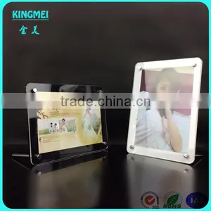KM-CP38 Custom 7x5,10x8 Table Long Screws Clear Acrylic Plastic Paper Photo Frame thumbnail-1