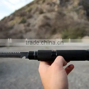 Mutifunction Outdoor Knife Shovel Hoe Screw Driver Flashlight Camping Equipment thumbnail-4