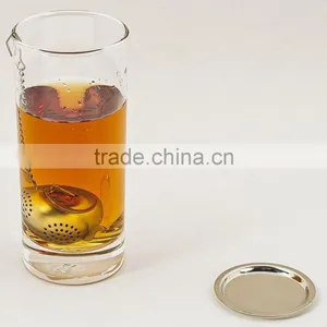 WCQ029 Tea Infuser Tea Ball Stainless Steel Loose Leaf Tea Strainer With Chain and Drip Trays Teapot Infuser Gift thumbnail-3