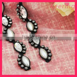 Black Backing Clear Glass Beaded Chain WRC-181 thumbnail-1