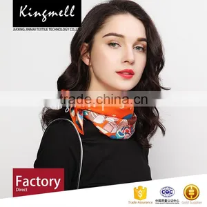 Wholesale Women's Digital Printing Silk Scarf Square Scarf thumbnail-1