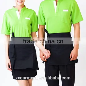 2016 New Design OEM Hotel Restaurant Unisex Short Sleeve Staff Uniform thumbnail-1