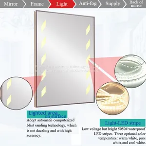 FOGLESS MIRROR WITH LED , Mirror Frosted by Two Sides thumbnail-2
