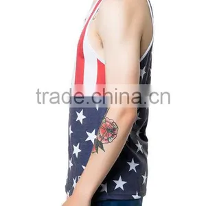 Newest Design Custom Logo Printed Gym Mens Stringer Tank Top thumbnail-3