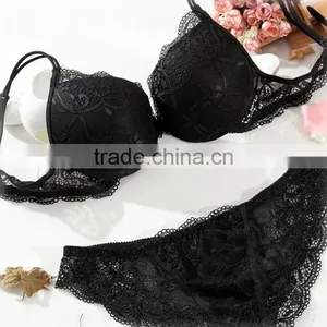 High Quality Sale Women Underwire Lace Bra and Panty Sets thumbnail-4