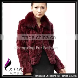 CX-G-A-70 Outdoor Rex Rabbit Fur With Fox Fur Collar Womens Winter Jackets Coat thumbnail-1