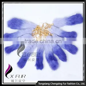 CX-R-39B Good Quality Wholesale Rabbit Fur Metal Custom Keychain Key Ring thumbnail-1