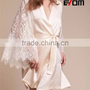 Personalised Bridal Robes, Wedding Dressing Gowns, Bridesmaid Gifts, Kimono,Lace Robe Satin Robe 2017027 thumbnail-1