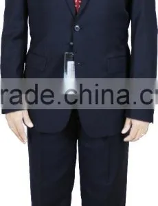 NAAMS MEN'S WOOL 2 BUTTON 2 VENT SLIM FIT SUIT JACKET FLAT FRONT PANT NAVY thumbnail-1