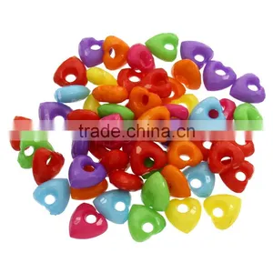 Latest Design Beads Necklace Solid Color Heart Acrylic Bead thumbnail-1