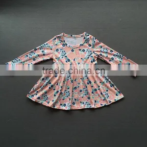 2017 New Fashion Little Girls Long Sleeved Flower Printed Skirt Boutique Toddlers Party Wear Autumn Dresses thumbnail-4