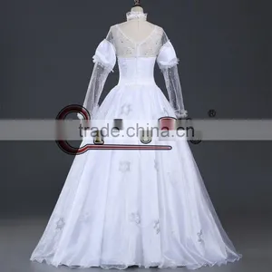 Tim Burton's Alice In Wonderland White Queen Dress Costume thumbnail-4