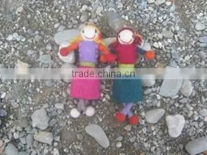 New Design Hand Made Pure Wool Felted Doll Design Pin Brooch/Nepal Made Felt Pin Brooch thumbnail-1