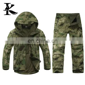 Breathable Softshell Jacket Camouflage Waterproof Pants Camo Suit thumbnail-1