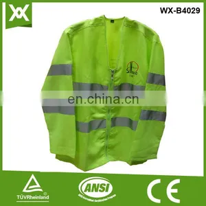 Print Logo Breathable Green Labor Reflective Work Jacket thumbnail-1