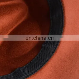 Wholesale Wool Felt Wide Brim Woman Fedora Hat thumbnail-6
