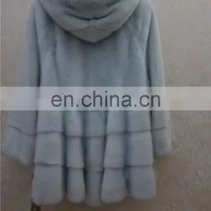 China Supplier Imported Mink Fur Jacket Blue Women Genuine Mink Fur Coat For Winter thumbnail-5