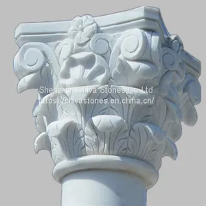 Hollow /Solid Pillars Marble Column Corinthian Capital Column thumbnail-1
