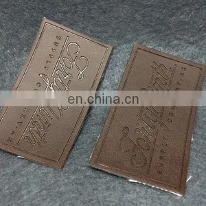 Custom Fashion Collection Shiny PU Metal Logo Tags Fake Designer Jeans Labels Leather Patches For Luggage Handbag Clothing Pants thumbnail-6