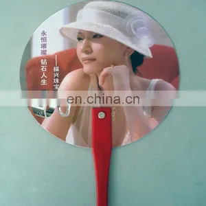 Custom Blank White Wrinkled Handheld Plastic Folding Fan thumbnail-2