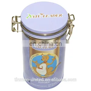 Fashion Round Tinl Canister With Metal Clip Closure thumbnail-1
