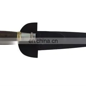 KNIFE IN WOODEN DETAILS AND NICKEL SILVER, SHEATH LEATHER. 14CM SCHMIEDEN thumbnail-1