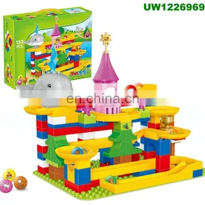 City Building Blocks Set, Track Builder Castle Kit, Car Racing Toy, 163 Pcs DIY Learning Puzzles thumbnail-4