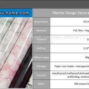 OUHOME Glossy Marble Cabinet Background Decoration Film PVC Self-adhesive Wallpaper Home Decor Wall Sticker thumbnail-1